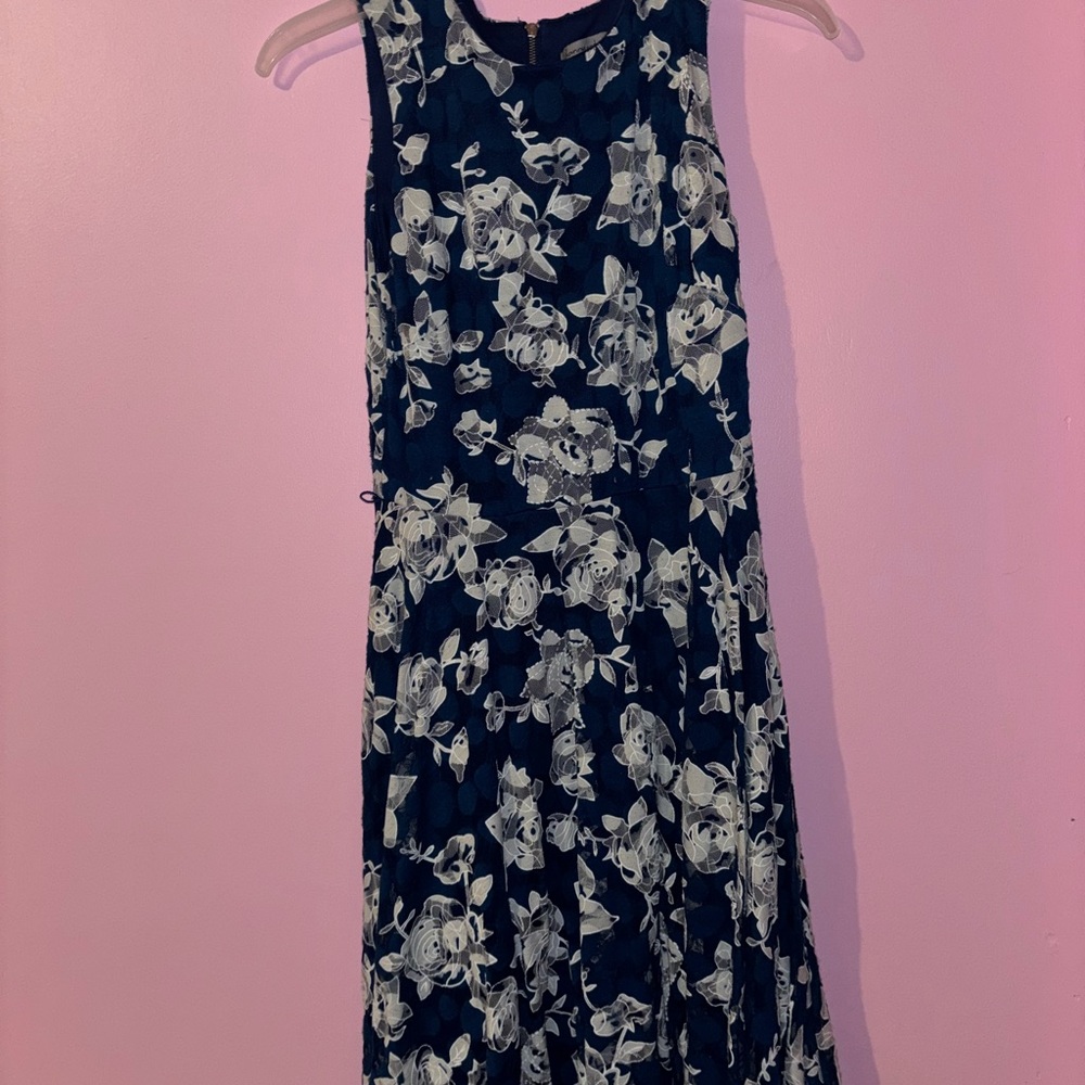 Danny & Nicole Blue and White Halter Sundress